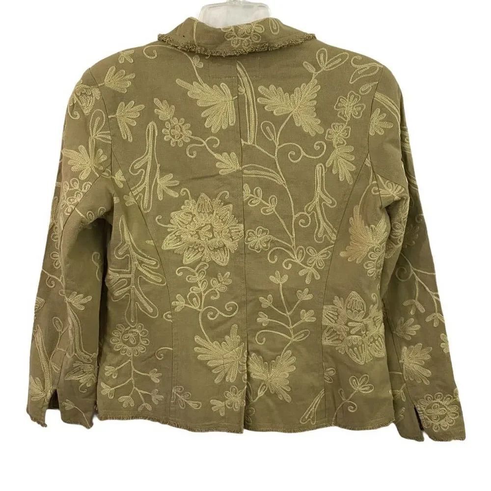 Oleg Cassini Collection Embroidered Jacket Size 8 Petite - Picture 2 of 6